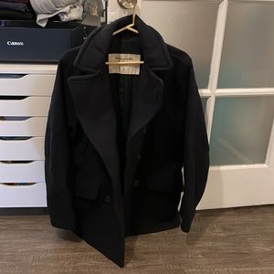 Men’s Abercrombie & Fitch Navy Double Breasted Pea Coat